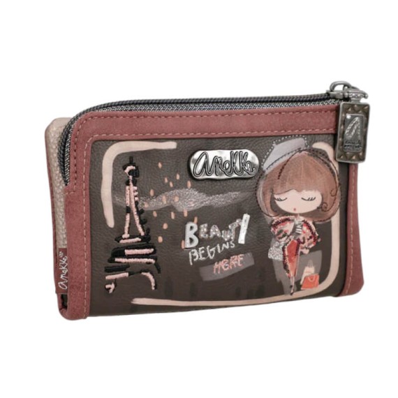 ANEKKE Carteira Média Flexível RFID Mademoiselle Castanha | Ref. 280.41809-912