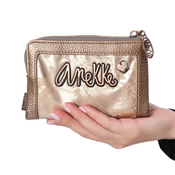 ANEKKE Carteira Média Flexível RFID Real Smart Pack Bege | Ref. 280.41789-912