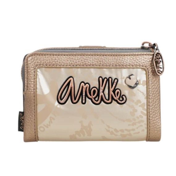 ANEKKE Carteira Média Flexível RFID Real Smart Pack Bege | Ref. 280.41789-912