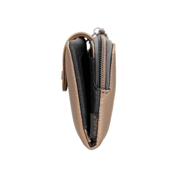 ANEKKE Carteira Média Flexível RFID Real Smart Pack Bege | Ref. 280.41789-912