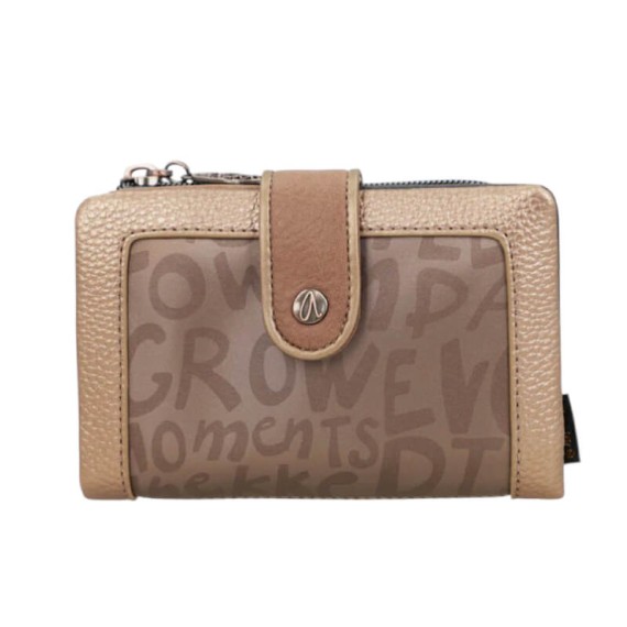 ANEKKE Carteira Média Flexível RFID Real Smart Pack Bege | Ref. 280.41789-912