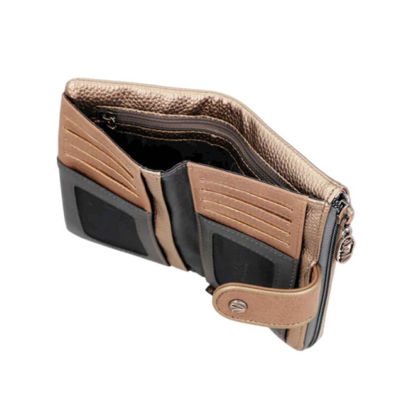 ANEKKE Carteira Média Flexível RFID Real Smart Pack Bege | Ref. 280.41789-912