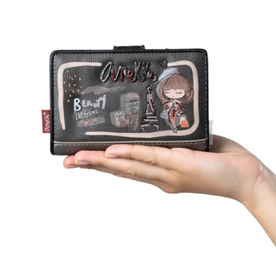ANEKKE Carteira Média RFID Mademoiselle Preta | Ref. 280.41809-902