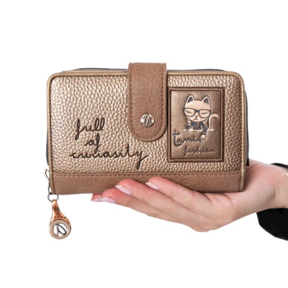 ANEKKE Carteira Média RFID Real Smart Pack Bege | Ref. 280.41789-909