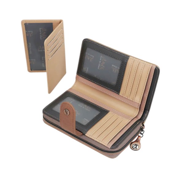 ANEKKE Carteira Média RFID Real Smart Pack Bege | Ref. 280.41789-909