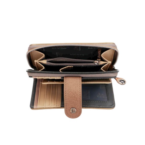 ANEKKE Carteira Média RFID Real Smart Pack Bege | Ref. 280.41789-909