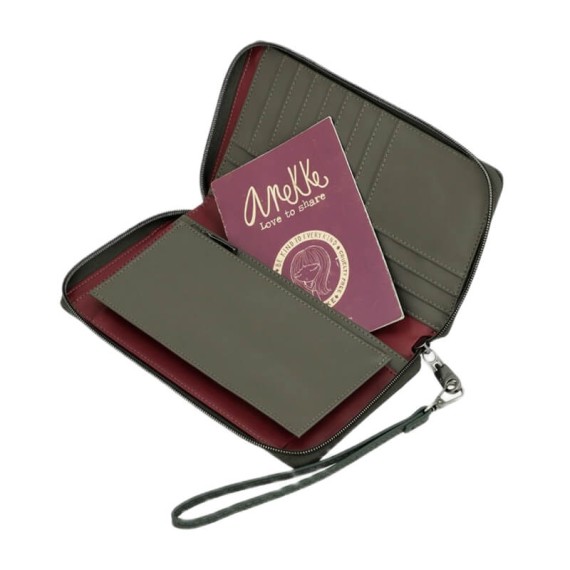 ANEKKE Carteira Passaporte RFID Real Verde | Ref. 280.41579-002