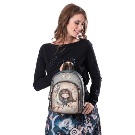 ANEKKE Mochila com Bolso Frontal Real Taupe | Ref. 280.41705-197