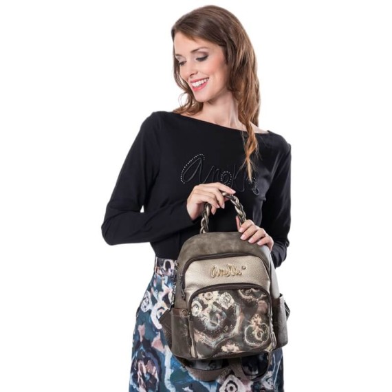 ANEKKE Mochila de Senhora Anti-Roubo Manifesto Taupe | Ref. 280.41715-213