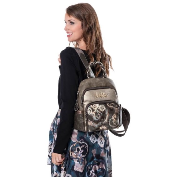 ANEKKE Mochila de Senhora Anti-Roubo Manifesto Taupe | Ref. 280.41715-213
