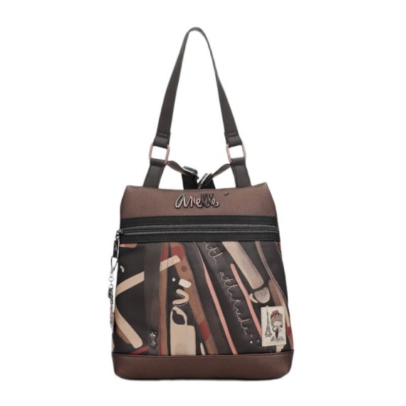 ANEKKE Mochila de Senhora Anti-Roubo Parisian Castanha | Ref. 280.41815-046