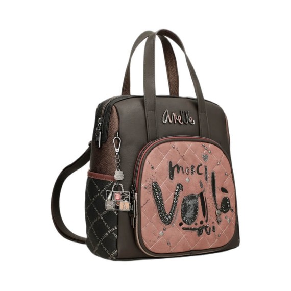 ANEKKE Mochila Média c/ Alças Curtas Parisian Castanha | Ref. 280.41815-287