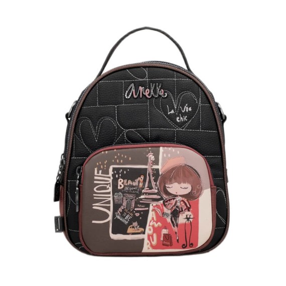 ANEKKE Mochila Pequena de Passeio Mademoiselle Preta | Ref. 280.41805-250