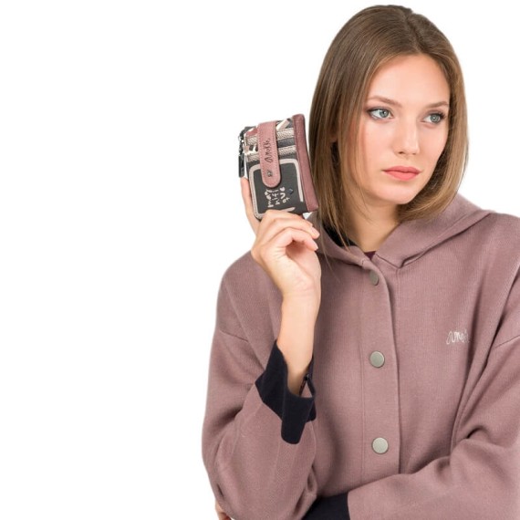 ANEKKE Porta-Moedas c/ Porta-Cartões Parisian Castanho | Ref. 280.41819-027