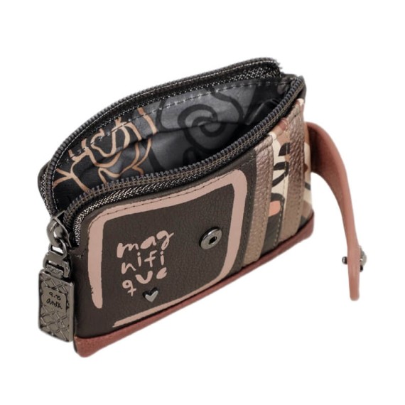 ANEKKE Porta-Moedas c/ Porta-Cartões Parisian Castanho | Ref. 280.41819-027