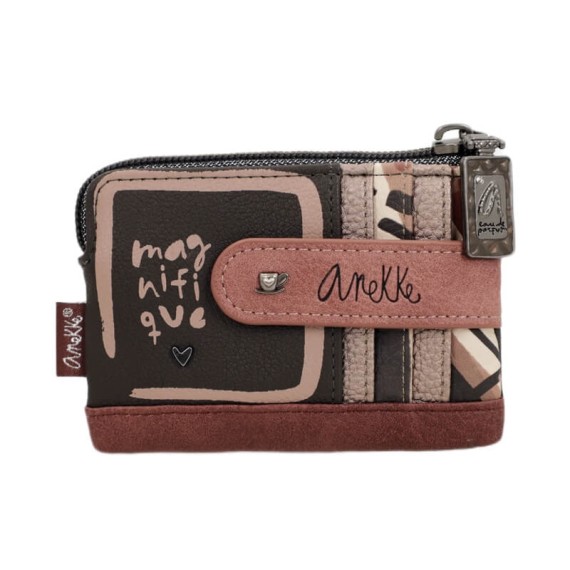 ANEKKE Porta-Moedas c/ Porta-Cartões Parisian Castanho | Ref. 280.41819-027