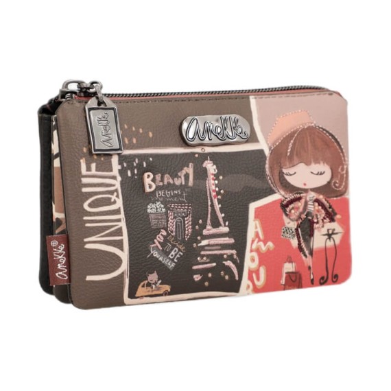 ANEKKE Porta-Moedas Triplo Mademoiselle Castanha | Ref. 280.41809-015