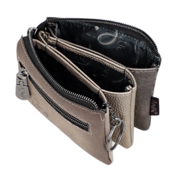 ANEKKE Porta-Moedas Triplo Manifesto Taupe | Ref. 280.41719-010