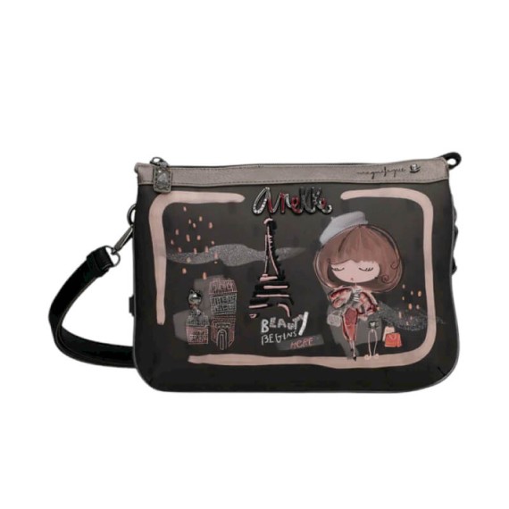 ANEKKE Bolsa de Tiracolo 2C de Alça Curta Mademoiselle Preta | Ref. 280.41803-174