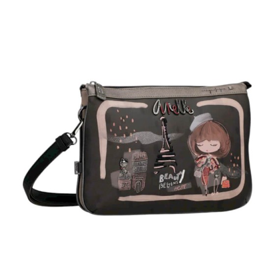 ANEKKE Bolsa de Tiracolo 2C de Alça Curta Mademoiselle Preta | Ref. 280.41803-174