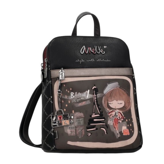 ANEKKE Mochila de Duplo Compartimento Mademoiselle Preta | Ref. 280.41805-073