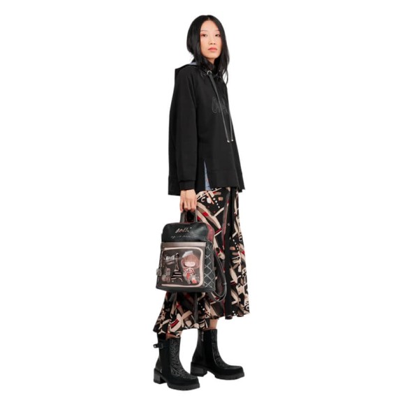 ANEKKE Mochila de Duplo Compartimento Mademoiselle Preta | Ref. 280.41805-073