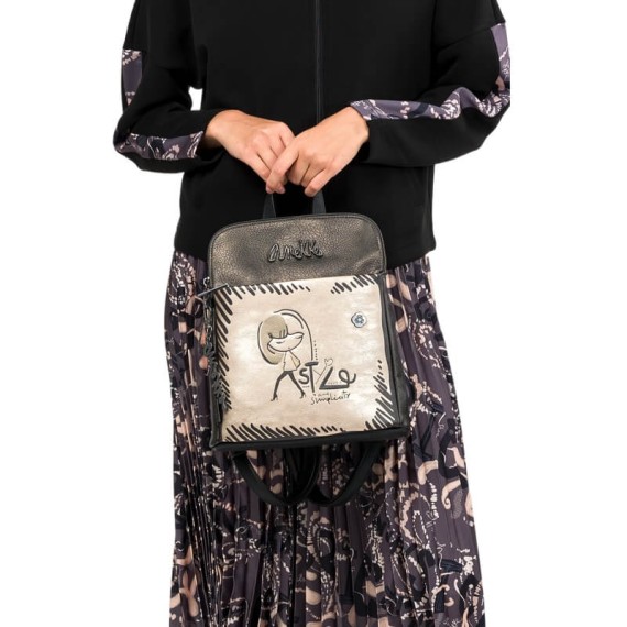 ANEKKE Mochila de Duplo Compartimento Nature Koko Prateada | Ref. 280.41865-073