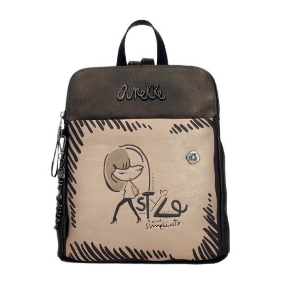 ANEKKE Mochila de Duplo Compartimento Nature Koko Prateada | Ref. 280.41865-073