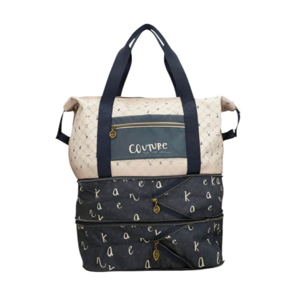 ANEKKE Saco de Viagem Expansível Studio Bege/Azul | Ref. 280.41588-003