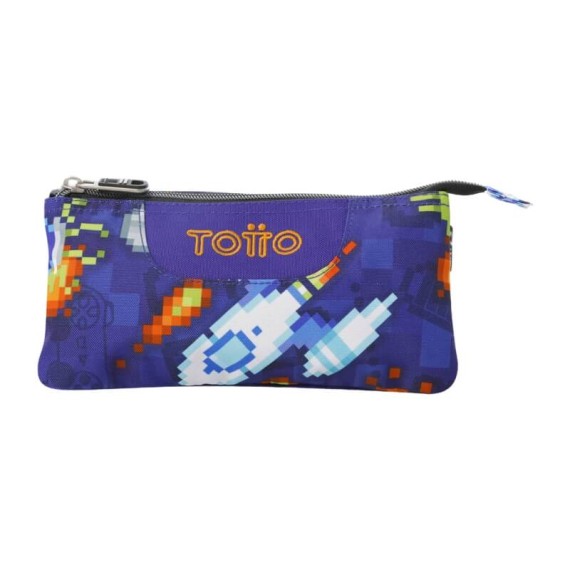 Estojo Escolar Triplo Tablero Space Blue TOTTO 8FK Roxo | Ref. 330.AC52ECO01216Z8FK
