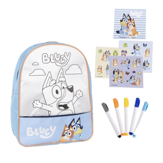 Mochila c/ Acessórios de Papelaria BLUEY Azul | Ref. 299.2700001821