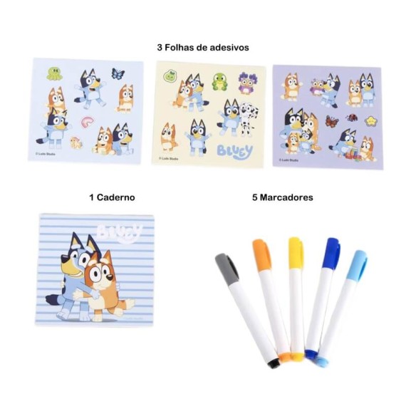 Mochila c/ Acessórios de Papelaria BLUEY Azul | Ref. 299.2700001821