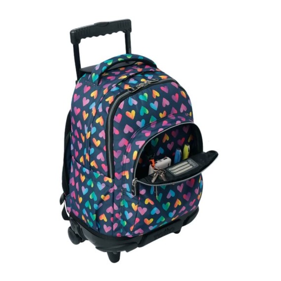 Mochila Escolar Compacta c/ Rodas Renglones TOTTO 3YJ Azul Escuro | Ref. 330.MA03ECO00616P3YJ