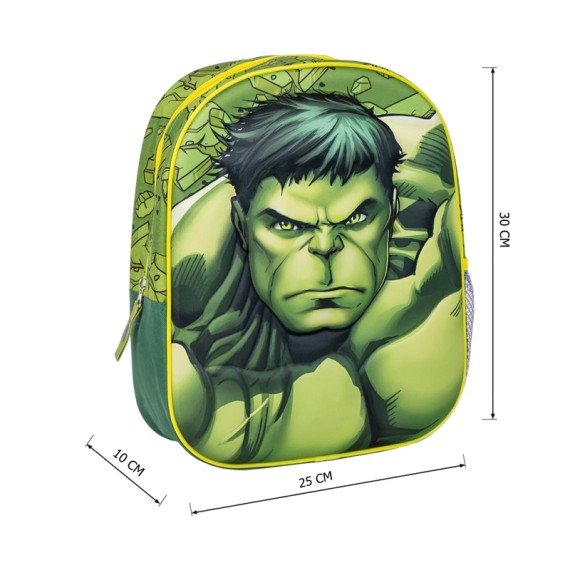 Mochila Infantil 32cm AVENGERS HULK 3D Verde | Ref. 299.2100005109