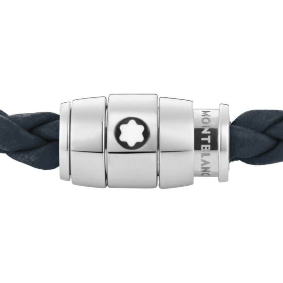 Pulseira de Homem em Pele MONTBLANC 3 Rings 60mm Avio Blue | Ref. 238.136012