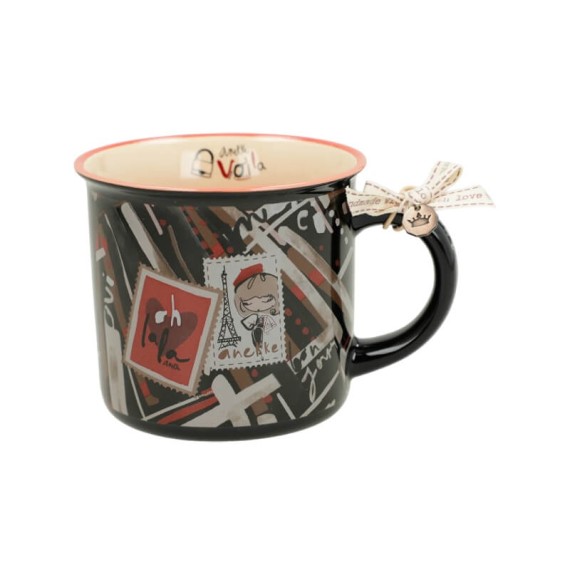 ANEKKE Caneca Porcelana Parisian Print Castanha | Ref. 280.41485-104