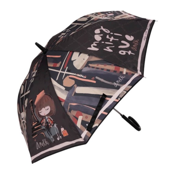 ANEKKE Guarda-Chuva Comprido Manual Mademoiselle Castanho | Ref. 280.41483-204