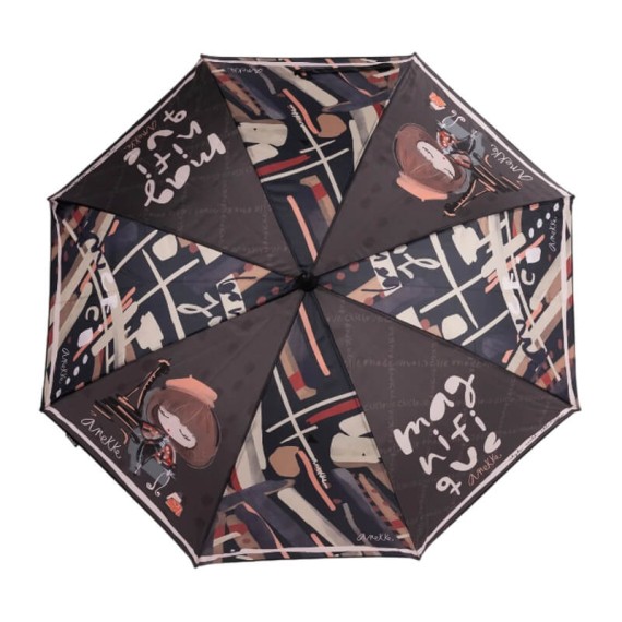 ANEKKE Guarda-Chuva Comprido Manual Mademoiselle Castanho | Ref. 280.41483-204