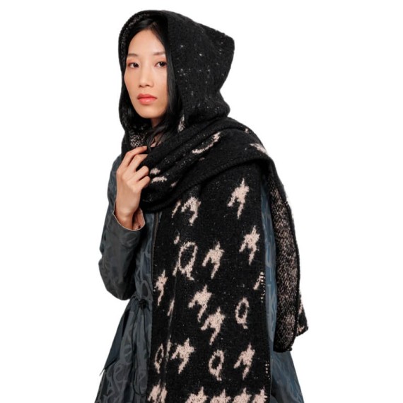 ANEKKE Cachecol com Capuz Preto/Bege | Ref. 280.41480-232