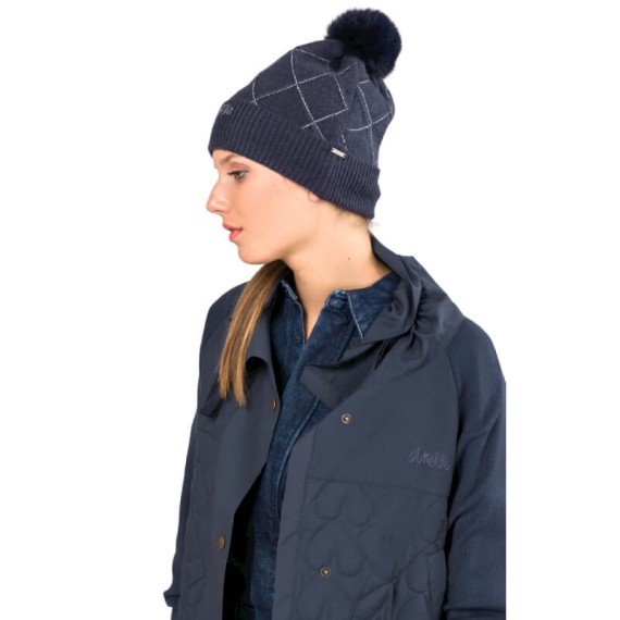 ANEKKE Gorro de Malha c/ Detalhes e Pompom Azul Marinho | Ref. 280.41481-322