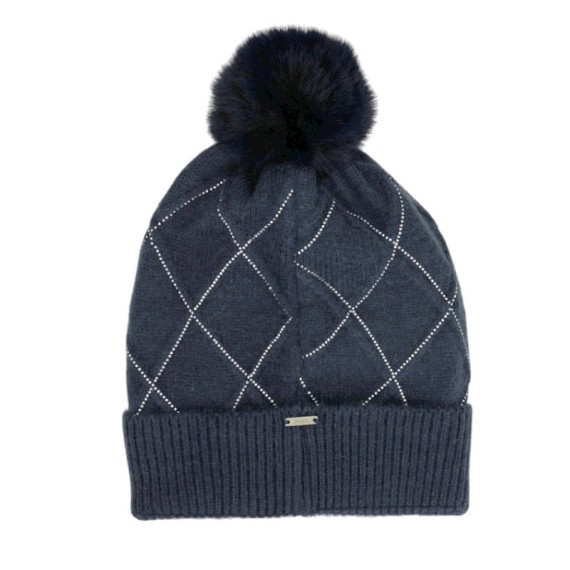 ANEKKE Gorro de Malha c/ Detalhes e Pompom Azul Marinho | Ref. 280.41481-322
