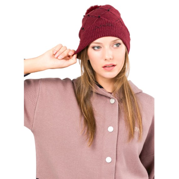 ANEKKE Gorro de Malha c/ Detalhes e Pompom Bordô | Ref. 280.41481-321ANEKKE Gorro de Malha c/ Detalhes e Pompom Bordô | Ref. 280.41481-321