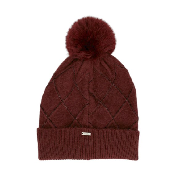 ANEKKE Gorro de Malha c/ Detalhes e Pompom Bordô | Ref. 280.41481-321