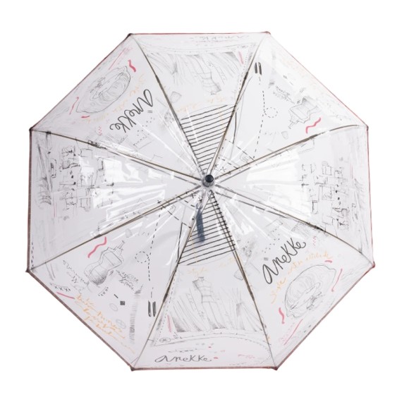 ANEKKE Guarda-Chuva Comprido Manual Vinil Studio Transparente | Ref. 280.41483-214