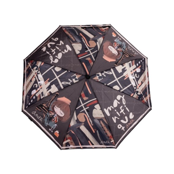 ANEKKE Guarda-Chuva Pequeno Automático Mademoiselle Castanho | Ref. 280.41483-104