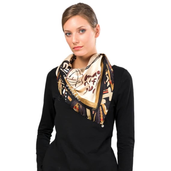 ANEKKE Lenço Quadrado Estampado Mademoiselle Nude | Ref. 280.41480-313