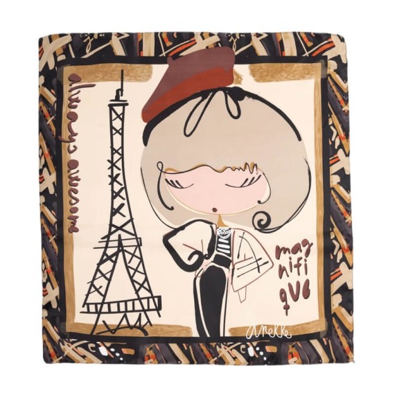 ANEKKE Lenço Quadrado Estampado Mademoiselle Nude | Ref. 280.41480-313