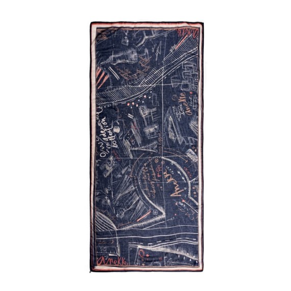 ANEKKE Lenço Retangular Estampado Boutique Azul Marinho | Ref. 280.41480-062