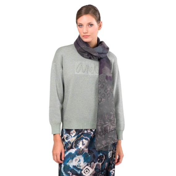 ANEKKE Lenço Retangular Estampado Evolution Cinza | Ref. 280.41470-032