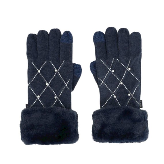 ANEKKE Luvas de Senhora em Malha c/ Detalhes Azuis | Ref. 280.41482-023